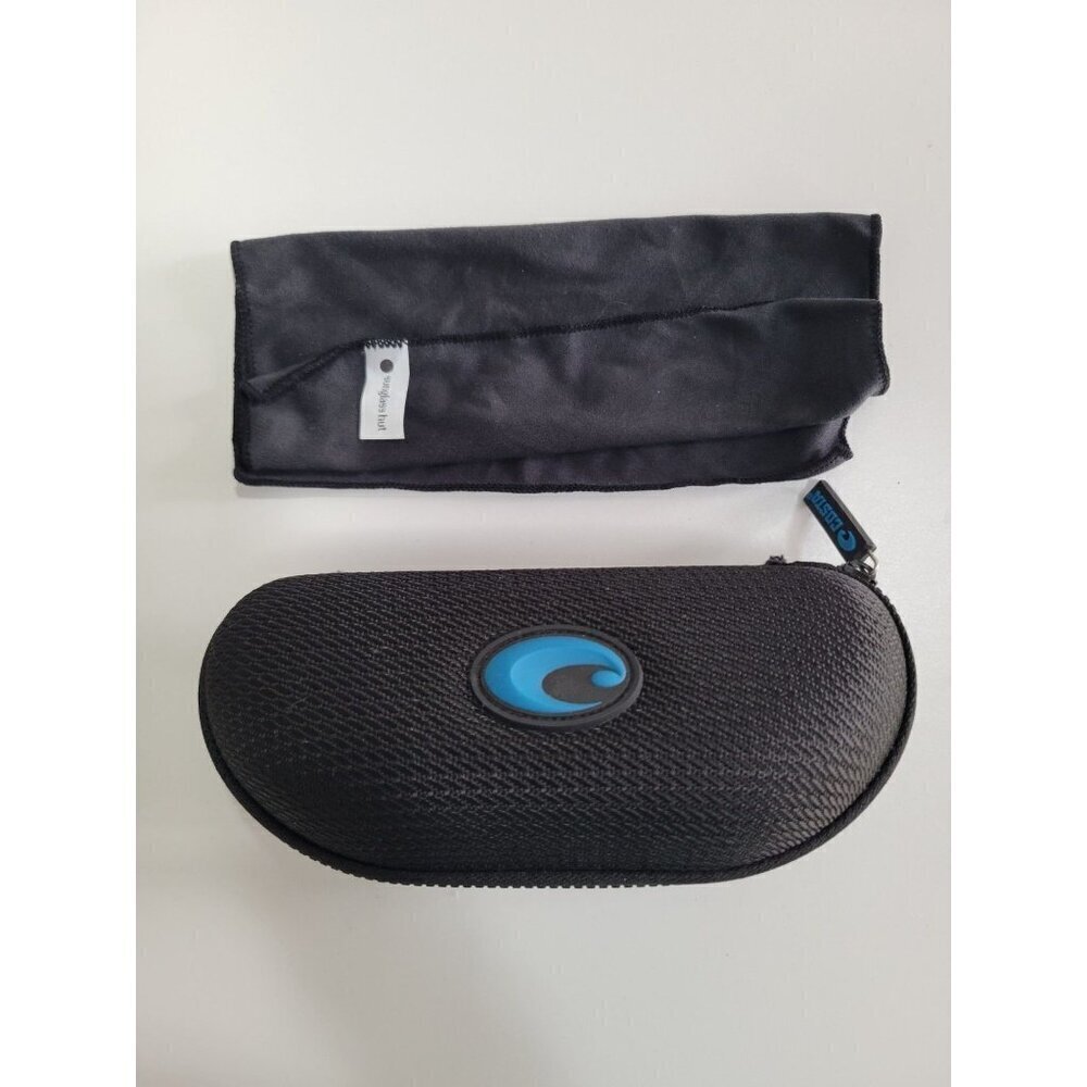 Costa Del Mar Zippered Sunglass Hard Case Clamshell Glasses W/ Wipe